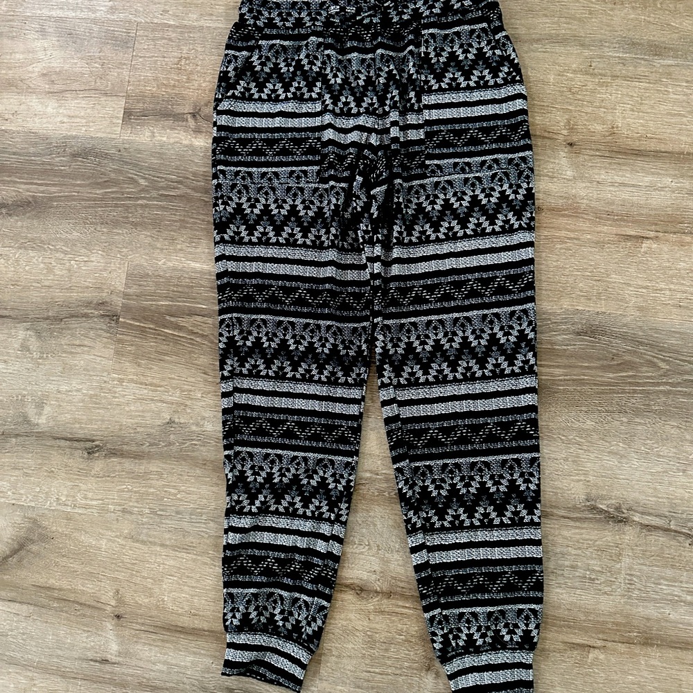 1 pair of patterned joggers size M